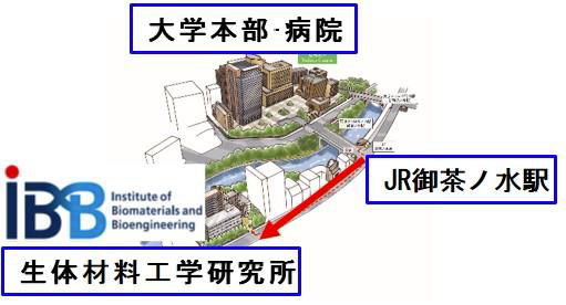 JR御茶ノ水駅から生体材料工学研究所へのアクセス